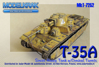 Т-35 Советский тяжелый 5-ти башенный танк с коническими башнями