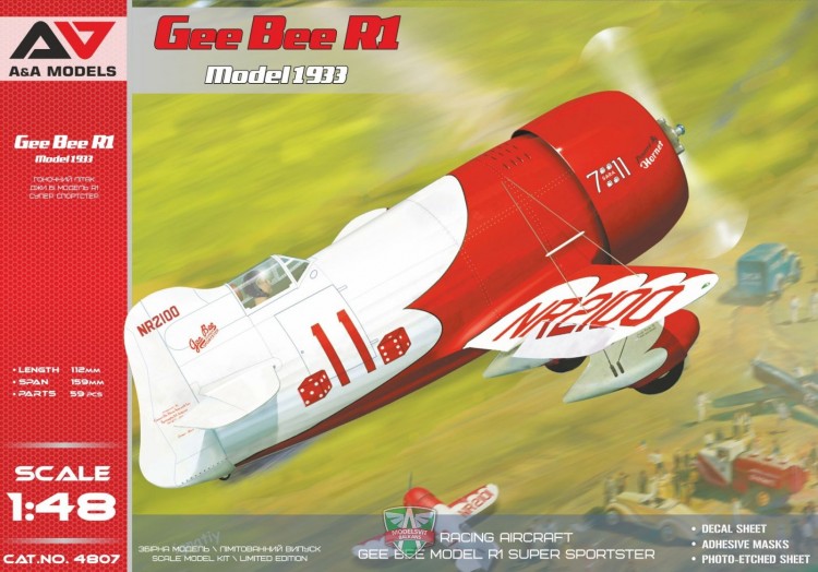 Gee Bee R1 racing plane plastic model 1/48