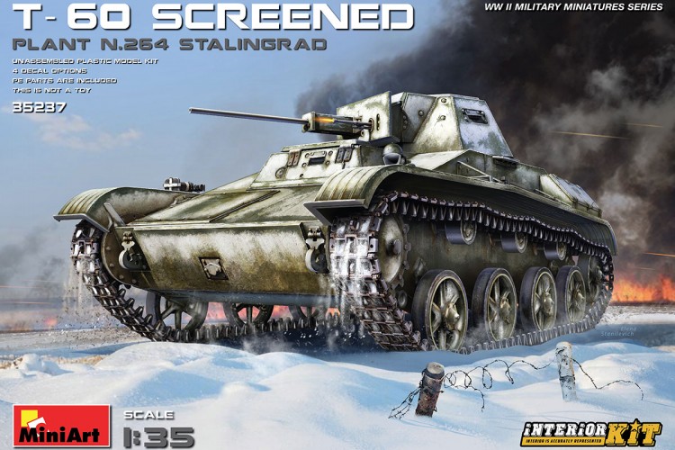 Tank T-60 screened (plant no. 264 Stalingrad) Interior kit Plastic model kit