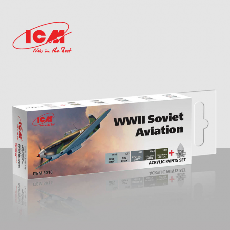 ICM 3016  Набор акриловых красок для советской авиации Второй мировой войны