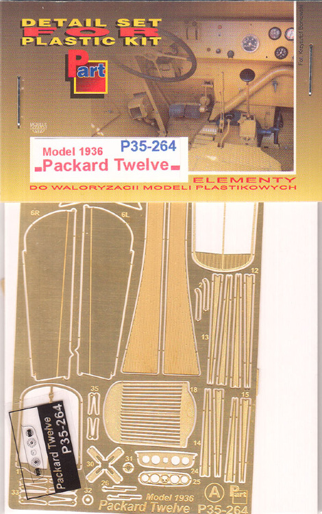 Packard Twelve Model 1936 - набор травления для модели ICM