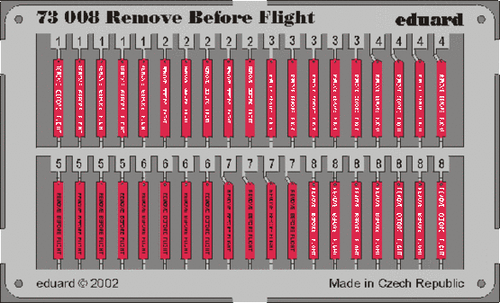 Цветное фототравление "Remove Before Flight" ( привязные ремни авиация НАТО)  1/72
