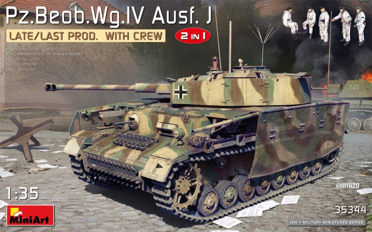 Pz.Beob.Wg.IV Ausf. J tank plastic model with crew