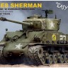 Tank M4A3E8 Sherman w/workable track links and torsion bars plastic model kit