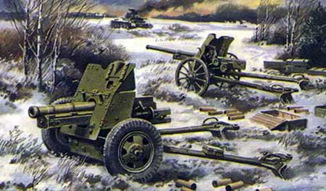 45mm Antitank gun 19-K (1932) and 76mm Regimental gun OB-25 (1943) plastic model kit