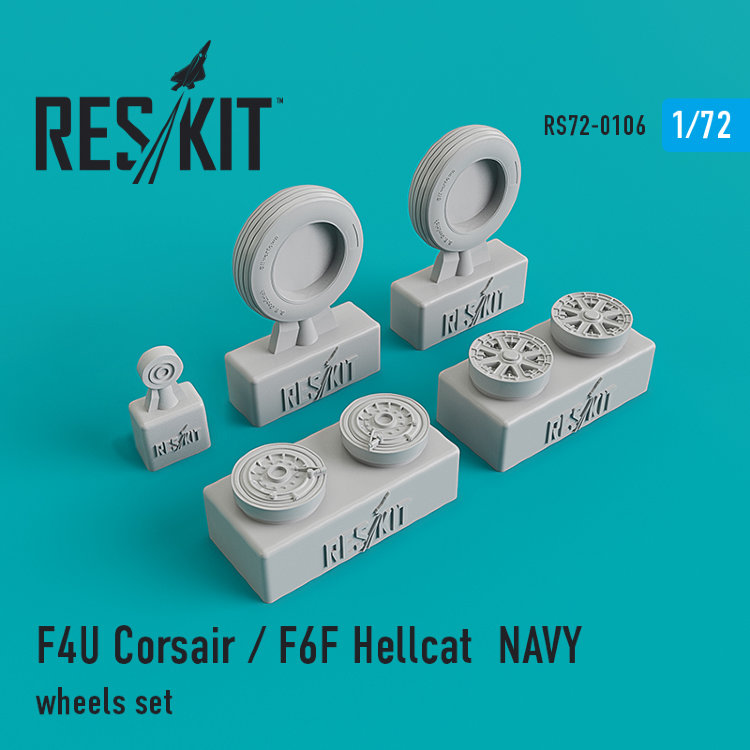F4U Corsair / F6F Hellcat NAVY морские модификации  набор смоляных колес 1/72