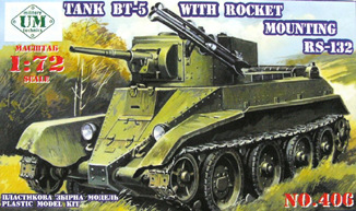 Tank BT-5 with rocket mounting RS-132 plastic model kit