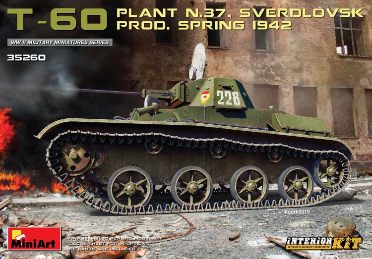 T-60 PLANT N.37, SVERDLOVSK PROD. SPRING 1942. INTERIOR KIT plastic model kit
