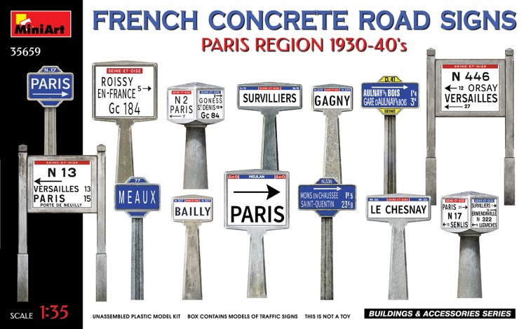 Французские бетонные дорожные знаки. Парижский регион 1930-40-х гг.