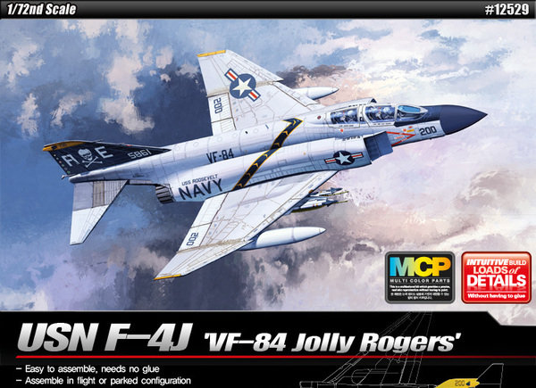ACADEMY 12529 F-4J Phantom II (Фантом) "Jolly Rogers" американский многоцелевой истребитель