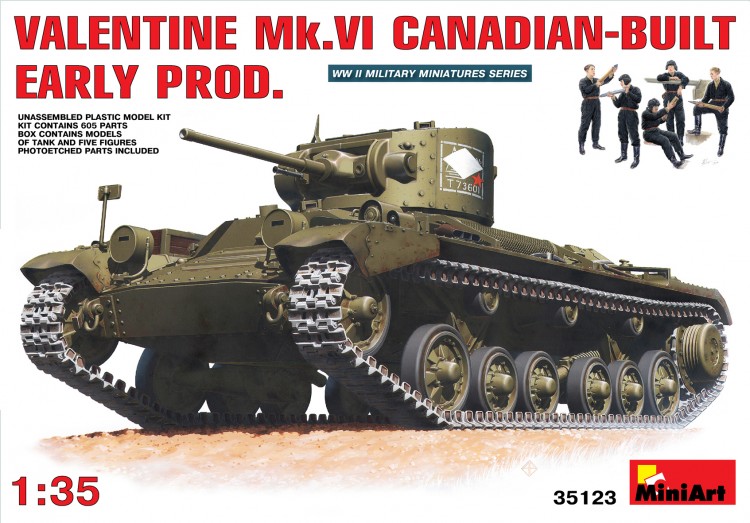 VALENTINE Mk. VI CANADIAN – BUILT EARLY PROD. plastic model kit