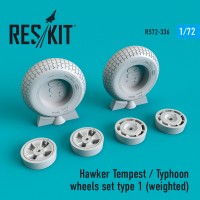 Hawker Tempest/Typhoon wheels set type 1  (weighted) scale 1/72