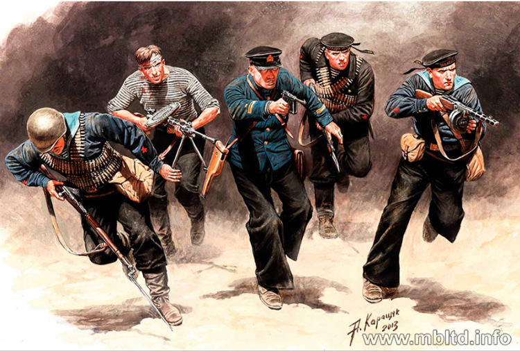 Soviet Marines, Attack, 1941-1942. Eastern Front Battle Series, Kit No.3 plastic figures 