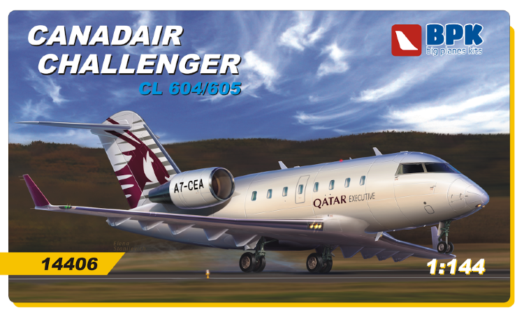 Canadair Challenger CL604/605 passenger plane plastic model 1/144
