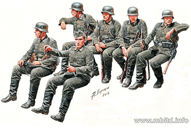 Німецька піхота їде на фронт набір збірних фігур