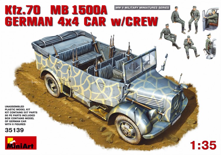Kfz.70 MB 1500A GERMAN 4×4 CAR w/CREW plastic model kit