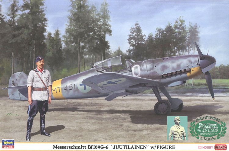 Bf109G-6 Messerschmitt c фигуркой пилота-аса JUUTILAINEN сборная модель 1/32