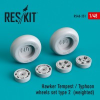 Hawker Tempest/Typhoon wheels set type 2 (weighted) 1/48