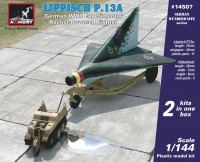 Lippisch P.13a w/ Kettenkrad 12.8 сборная модель самолета 1/144