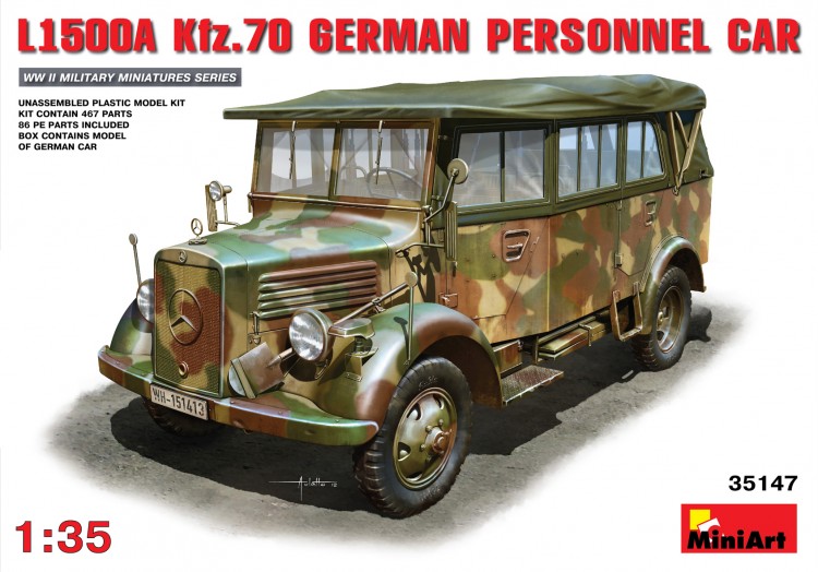 L1500A (Kfz.70) GERMAN PERSONNEL CAR plastic model kit