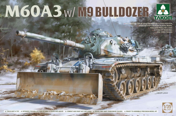 Американський танк M60A3 із відвалом M9 збірна модель