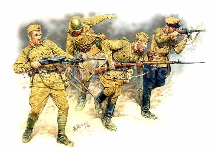 Eastern Front Series. Kit № 2. Soviet Infantry in action, 1941-1942 plastic figures