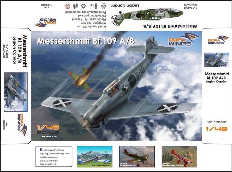  Messershmitt Bf.109 A/B  Legion Condor  истребитель сборная модель 1/48