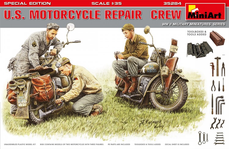 U.S. MOTORCYCLE REPAIR CREW. SPECIAL EDITION  plastic model kit