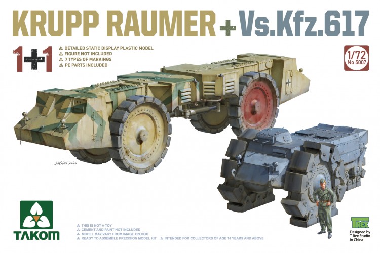German minesweepers KRUPP RAUMER+Vs.Kfz.617 (1+1)  plastic model