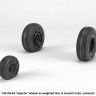 AH-64 Apache wheels w/ weighted tires, smooth hubs 1/48 
