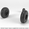 AH-64 Apache wheels w/ weighted tires, smooth hubs 1/48 