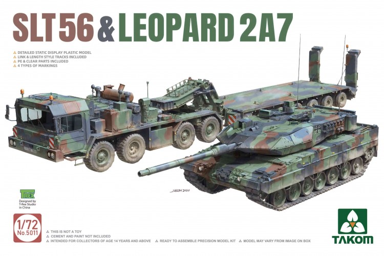 Tank tractor SLT56 & tank LEOPARD 2A7 plastic model
