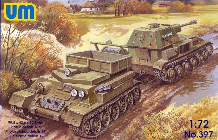 Retriever on the basis of T-34 with SPG SU-76 plastic model kit